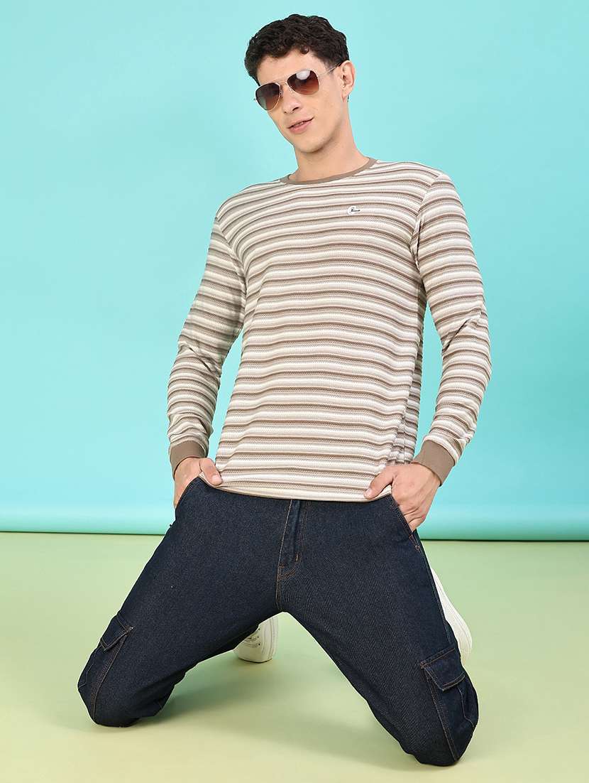 men striped long sleeve regular fit t-shirt - 22062414 -  Standard Image - 3