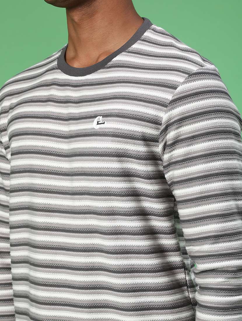 men striped long sleeve regular fit t-shirt - 22062416 -  Standard Image - 3