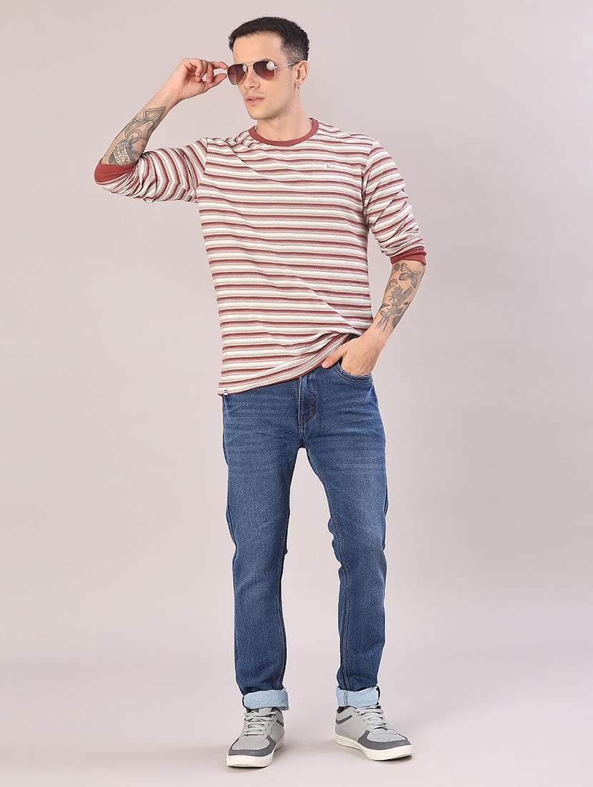 men striped long sleeve regular fit t-shirt - 22062417 -  Standard Image - 3