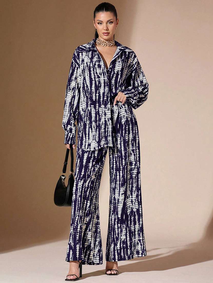 women printed shirt and trouser co-ord set - 22062925 -  Zoom Image - 0