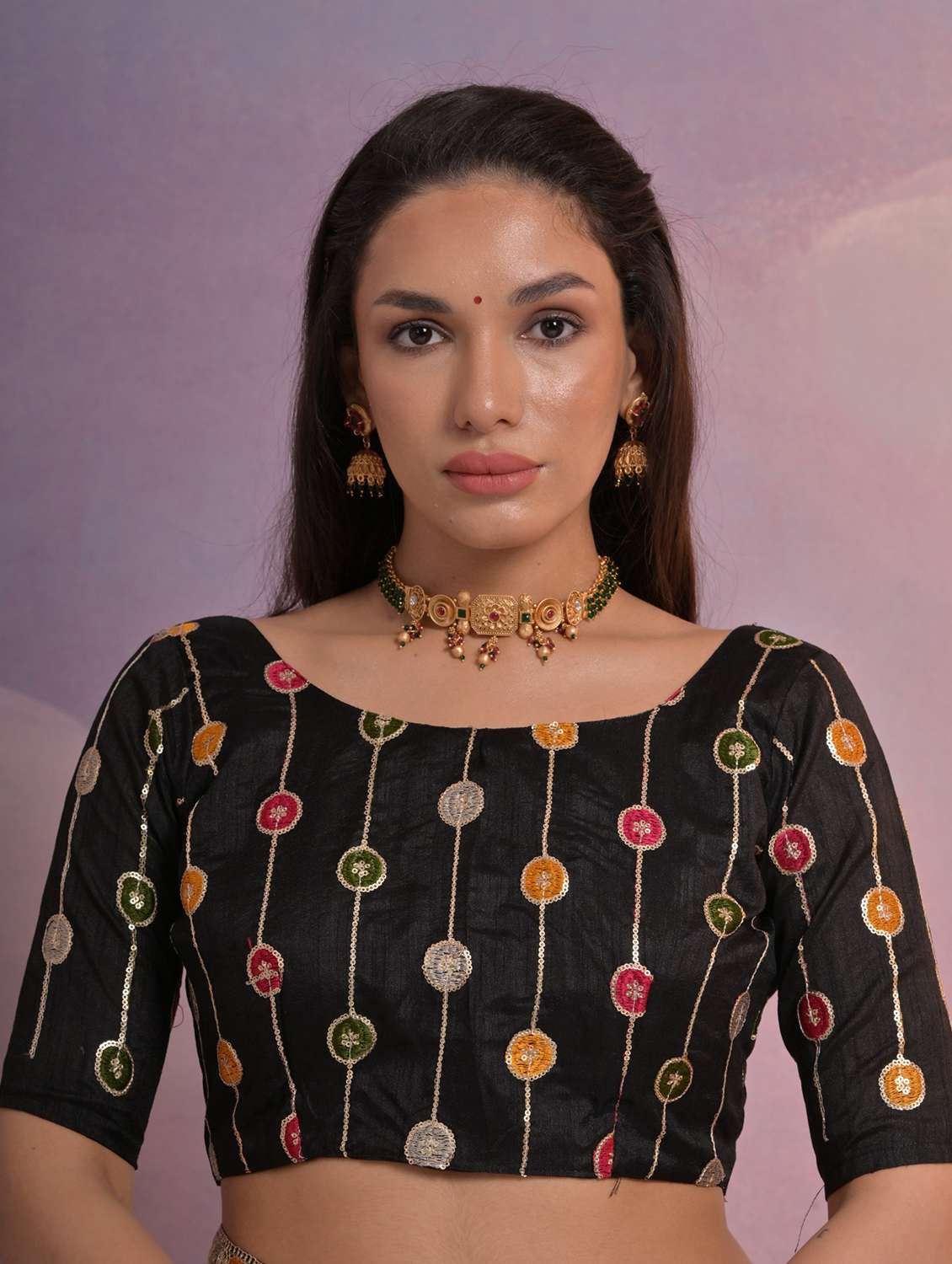 women floral printed bordered saree with blouse - 22062947 -  Standard Image - 3