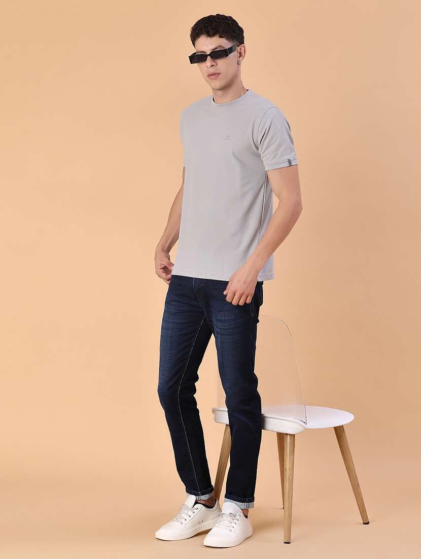 men solid short sleeve slim fit t-shirt - 22063243 - Standard Image - 3