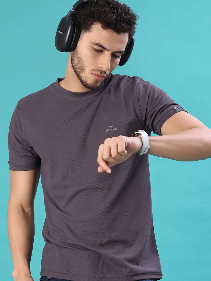 men solid short sleeve regular fit t-shirt