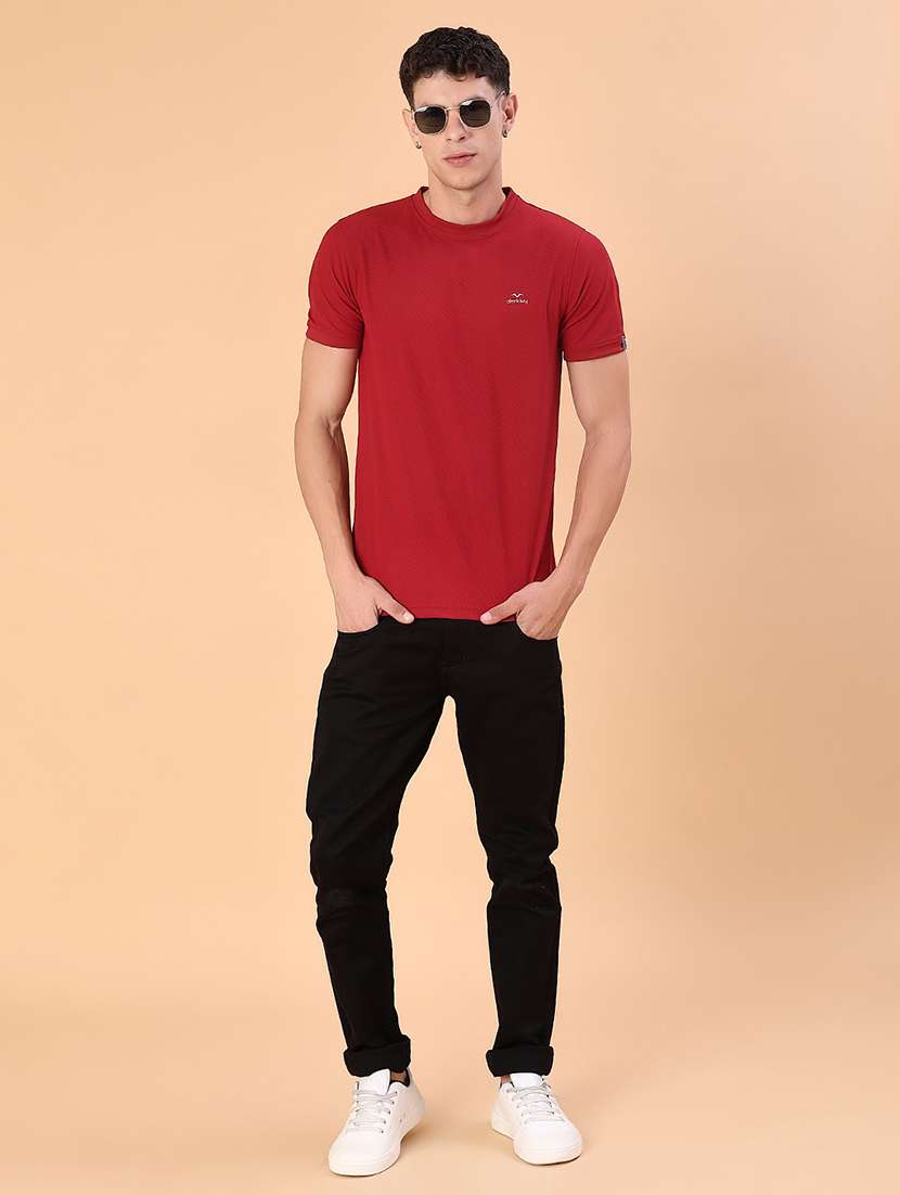 men solid short sleeve slim fit t-shirt - 22063254 -  Standard Image - 3
