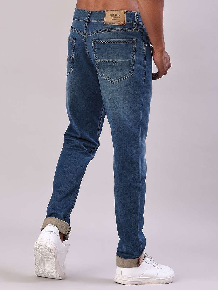 men solid mid rise tapered fit jeans - 22063358 -  Standard Image - 3