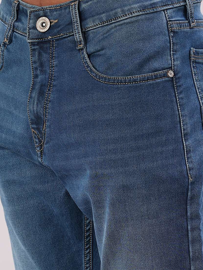 men solid mid rise tapered fit jeans - 22063358 -  Standard Image - 5