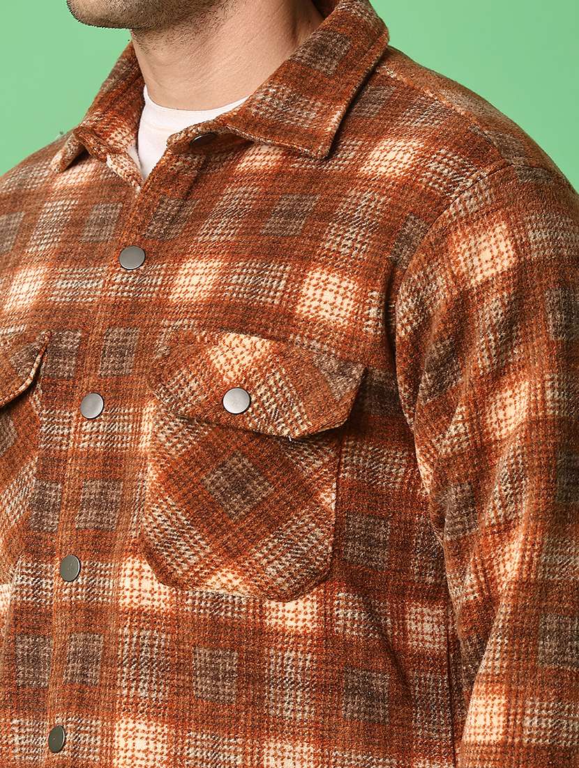 men checkered long sleeve regualr fit casual shirt - 22063439 -  Standard Image - 5