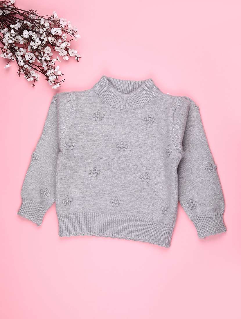 girls self designed long sleeve sweater