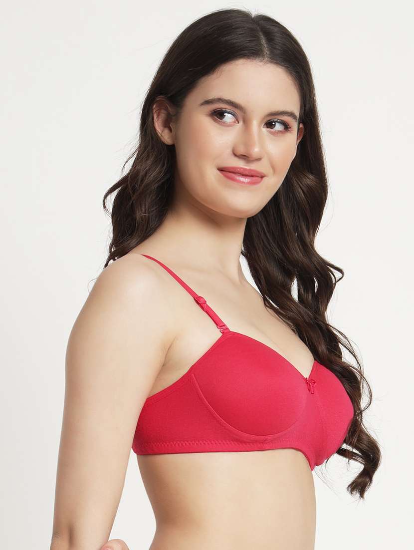 women pack of 3 solid lightly padded t-shirt bra - 22063561 -  Standard Image - 3