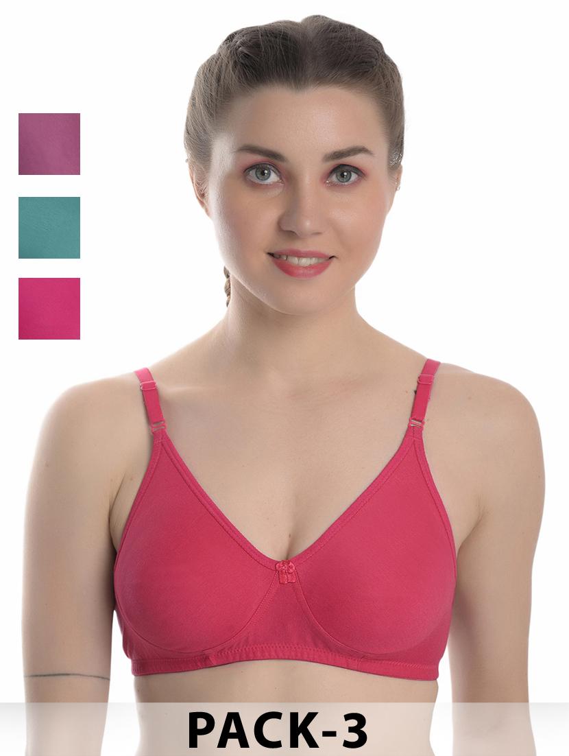 women pack of 3 solid t-shirt bra - 22063574 - Zoom Image - 0