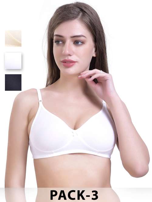 women pack of 3 solid t-shirt bra - 22063576 - Standard Image - 0