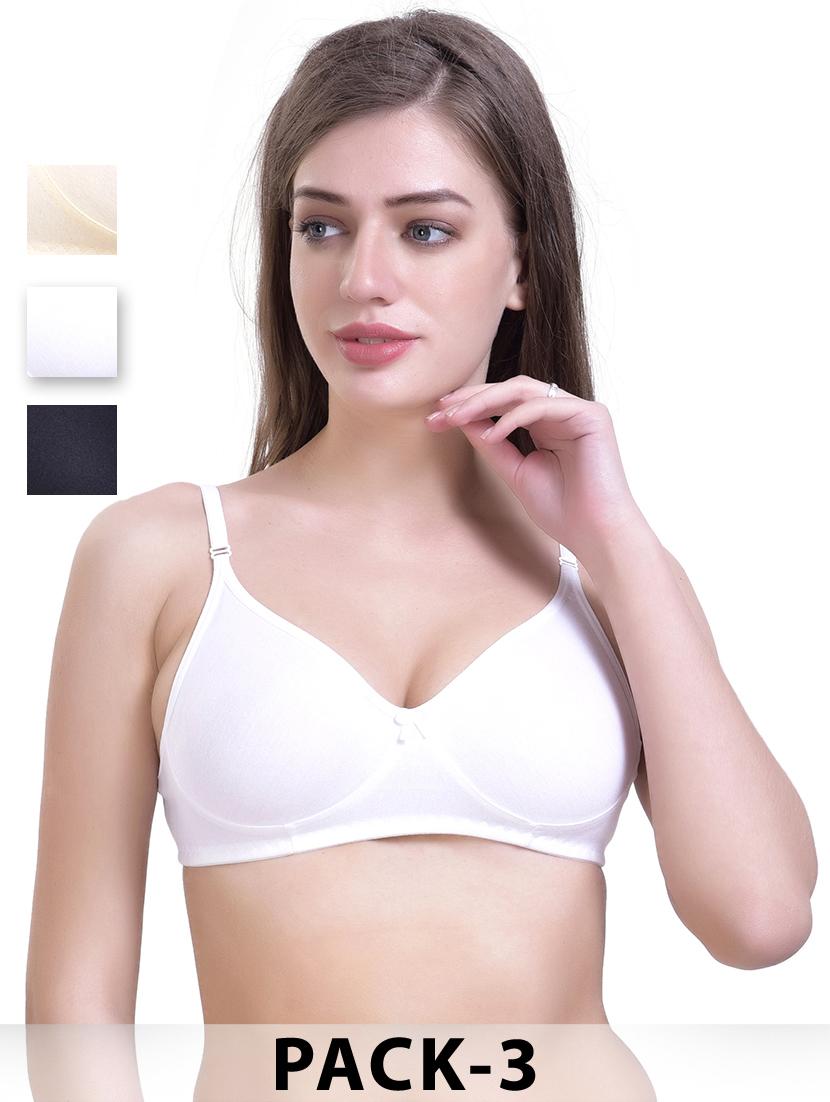 women pack of 3 solid t-shirt bra - 22063576 - Zoom Image - 0