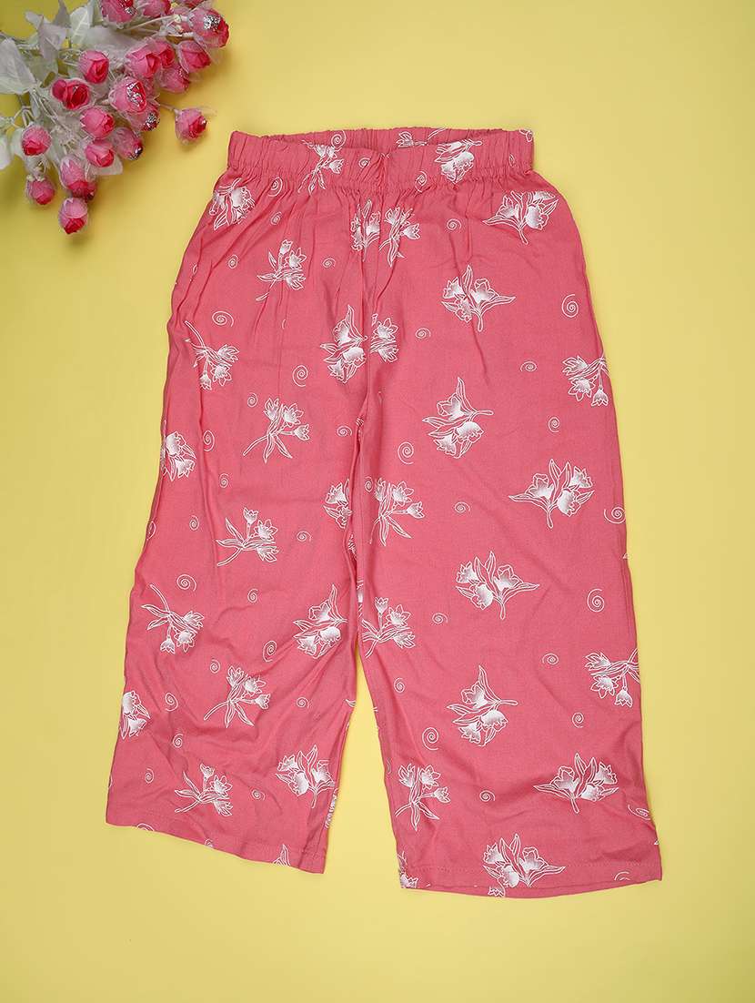 girls printed mid rise palazzo