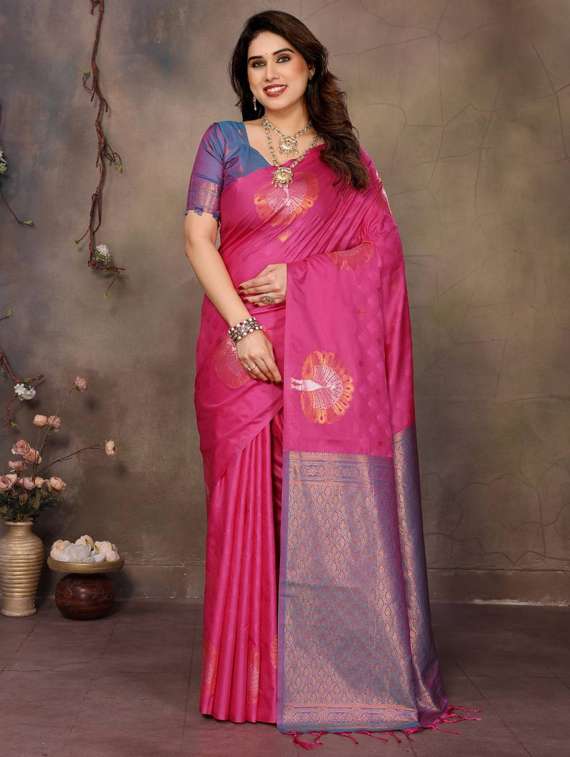 women self design banarasi saree with blouse - 22063844 - Zoom Image - 0