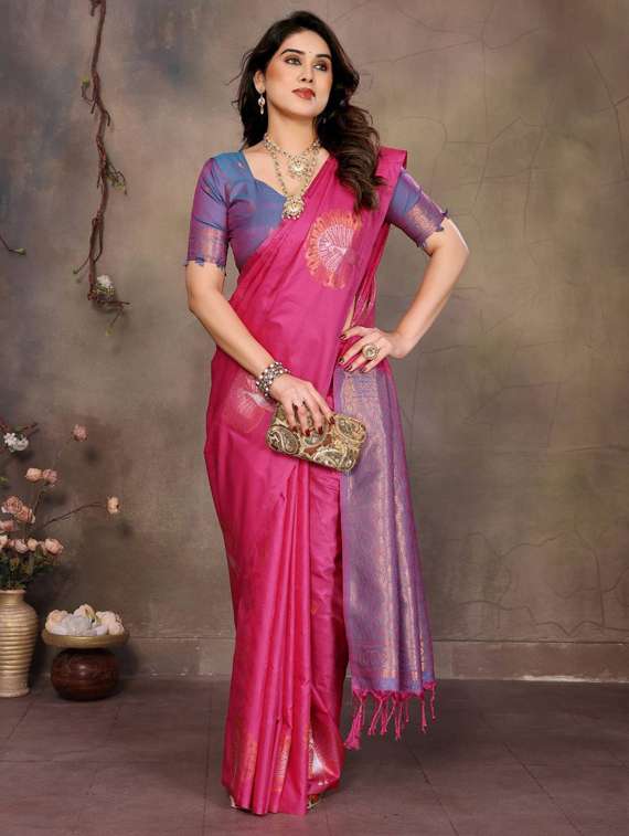 women self design banarasi saree with blouse - 22063844 - Standard Image - 3