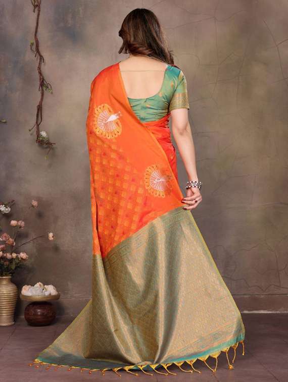 women self design banarasi saree with blouse - 22063845 -  Standard Image - 3