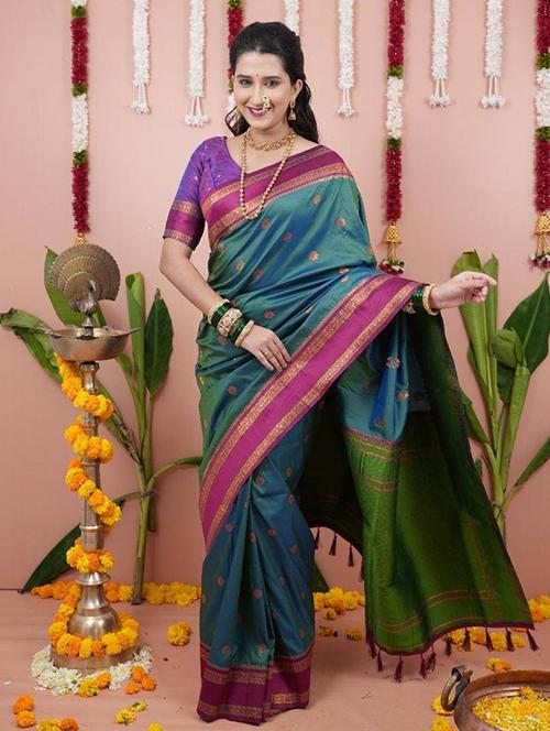 multi colored silk banarasi saree with blouse - 22063856 - Standard Image - 0