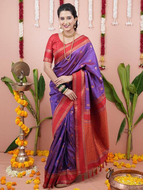 multi colored silk banarasi saree with blouse - 22063858 - Standard Image - 0