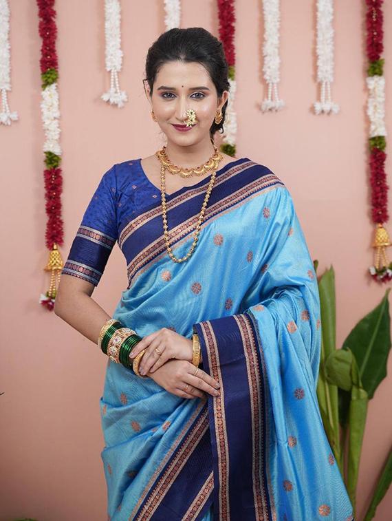women self design banarasi saree with blouse - 22063860 - Standard Image - 3