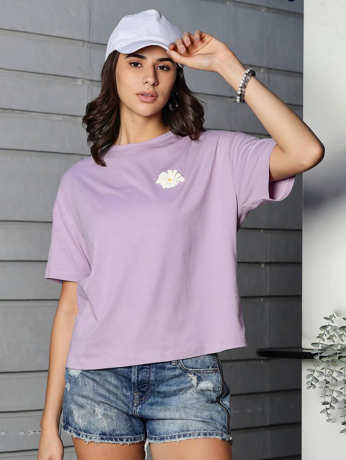 women printed short sleeve loose fit t-shirt