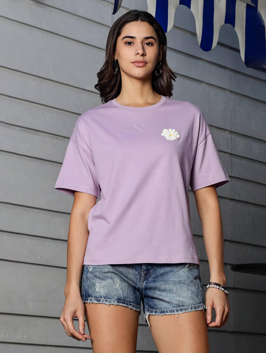 women printed short sleeve loose fit t-shirt - 22063895 - Standard Image - 3