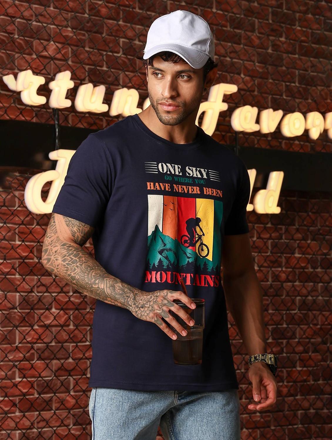 men printed short sleeve regular fit t-shirt