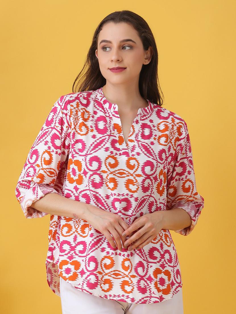 women printed three quarter sleeve regular top - 22064152 - Zoom Image - 0