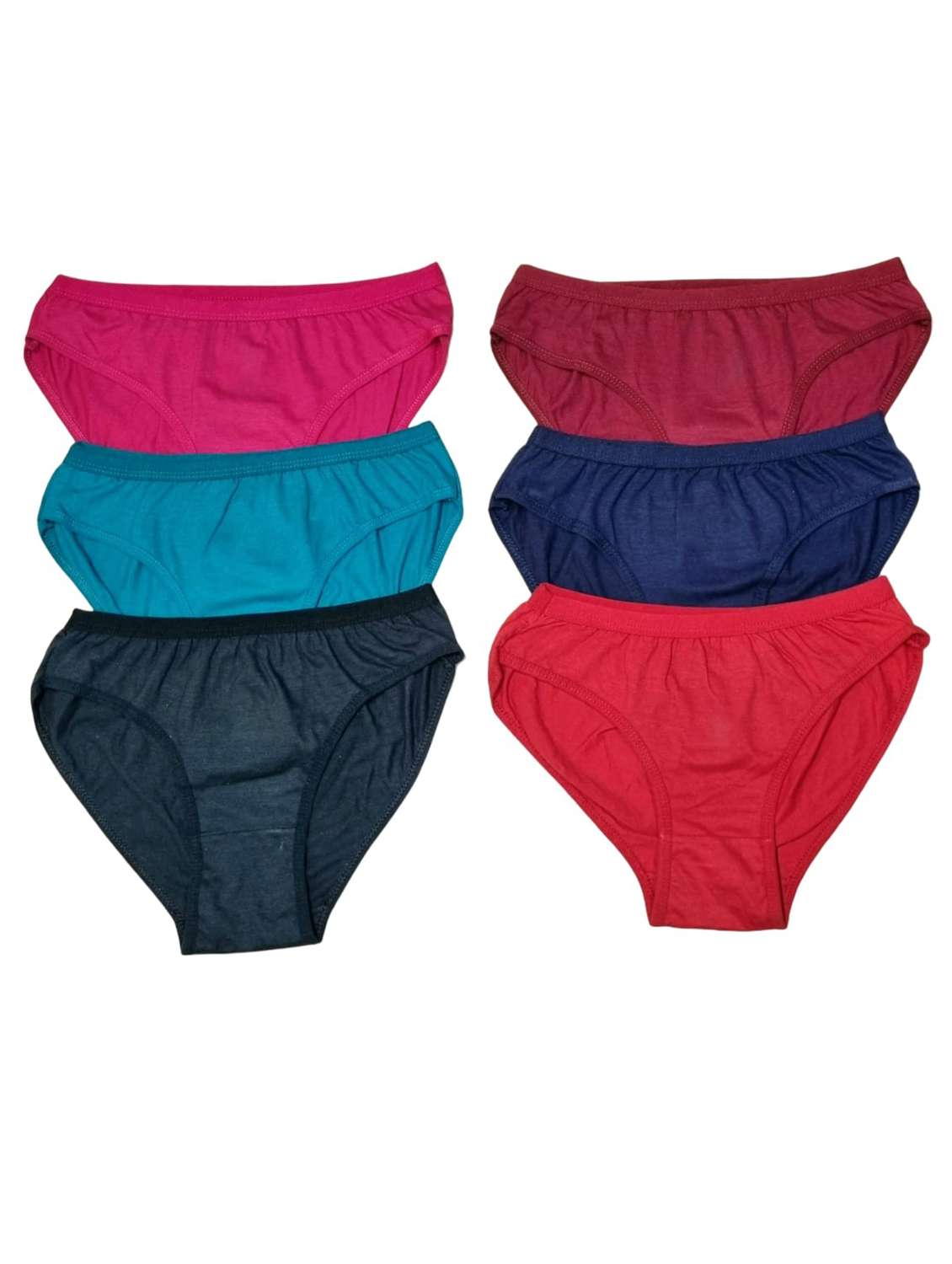 women pack of 6 solid mid rise hipster panty