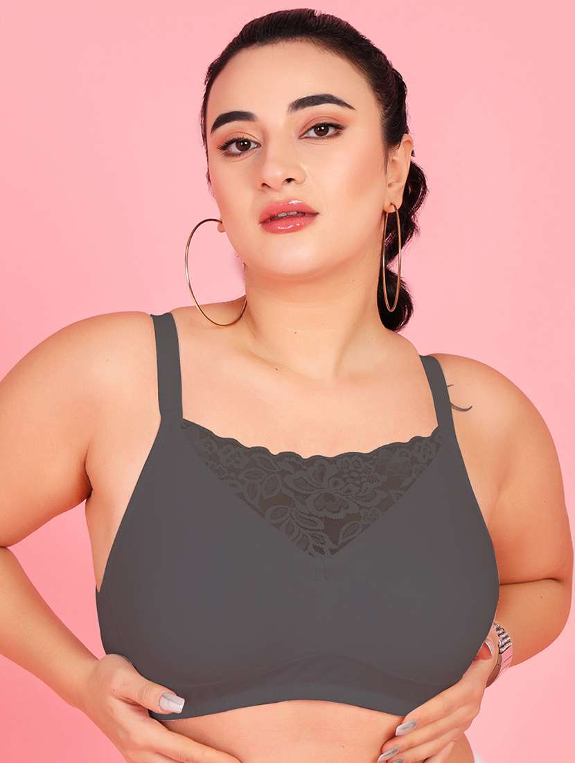 women plus size solid non padded bra
