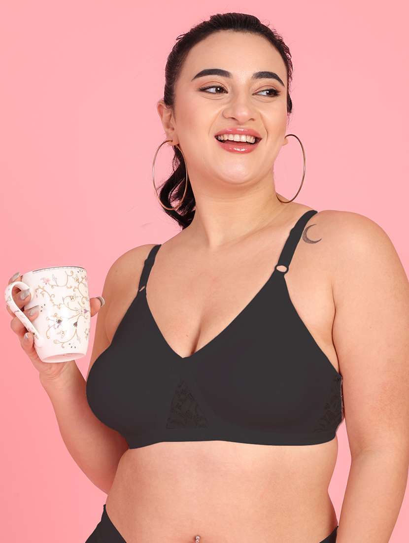 women plus size solid non padded bra