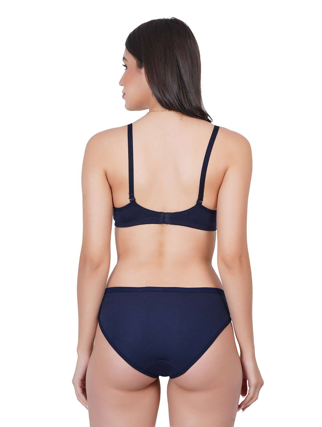 women pack of 5 solid bra and panty set - 22064273 -  Standard Image - 3