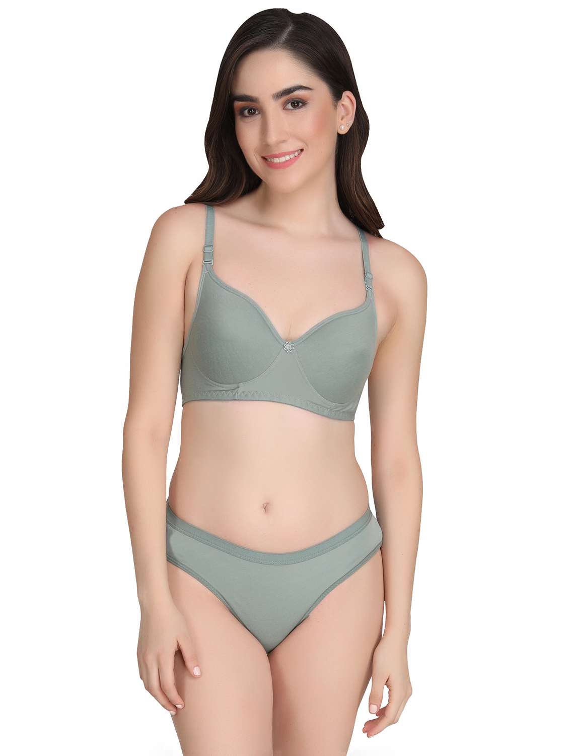 women pack of 4 solid bra and panty set - 22064375 -  Standard Image - 3