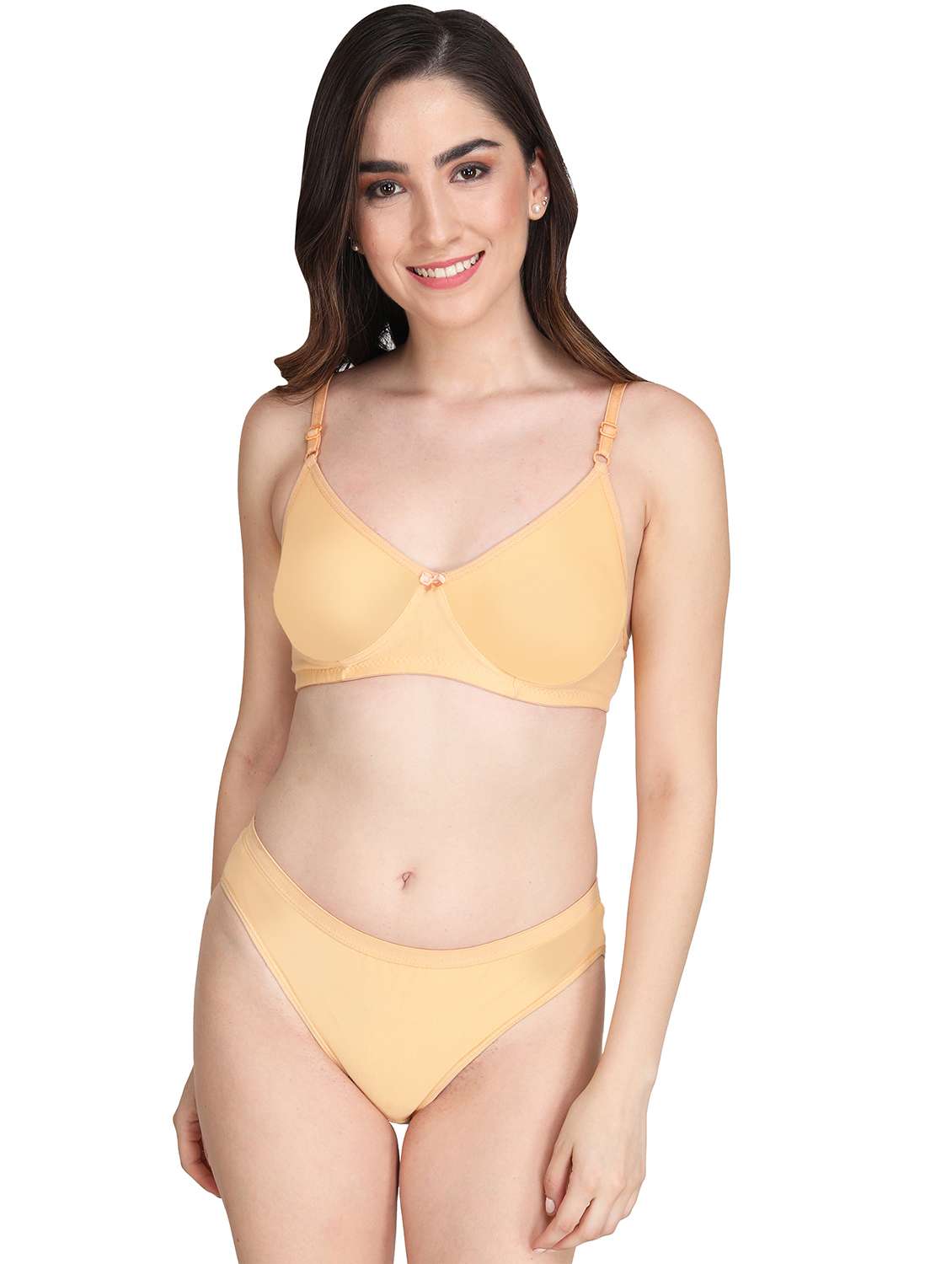 maroon cotton blend bras and panty set - 22064390 -  Standard Image - 3