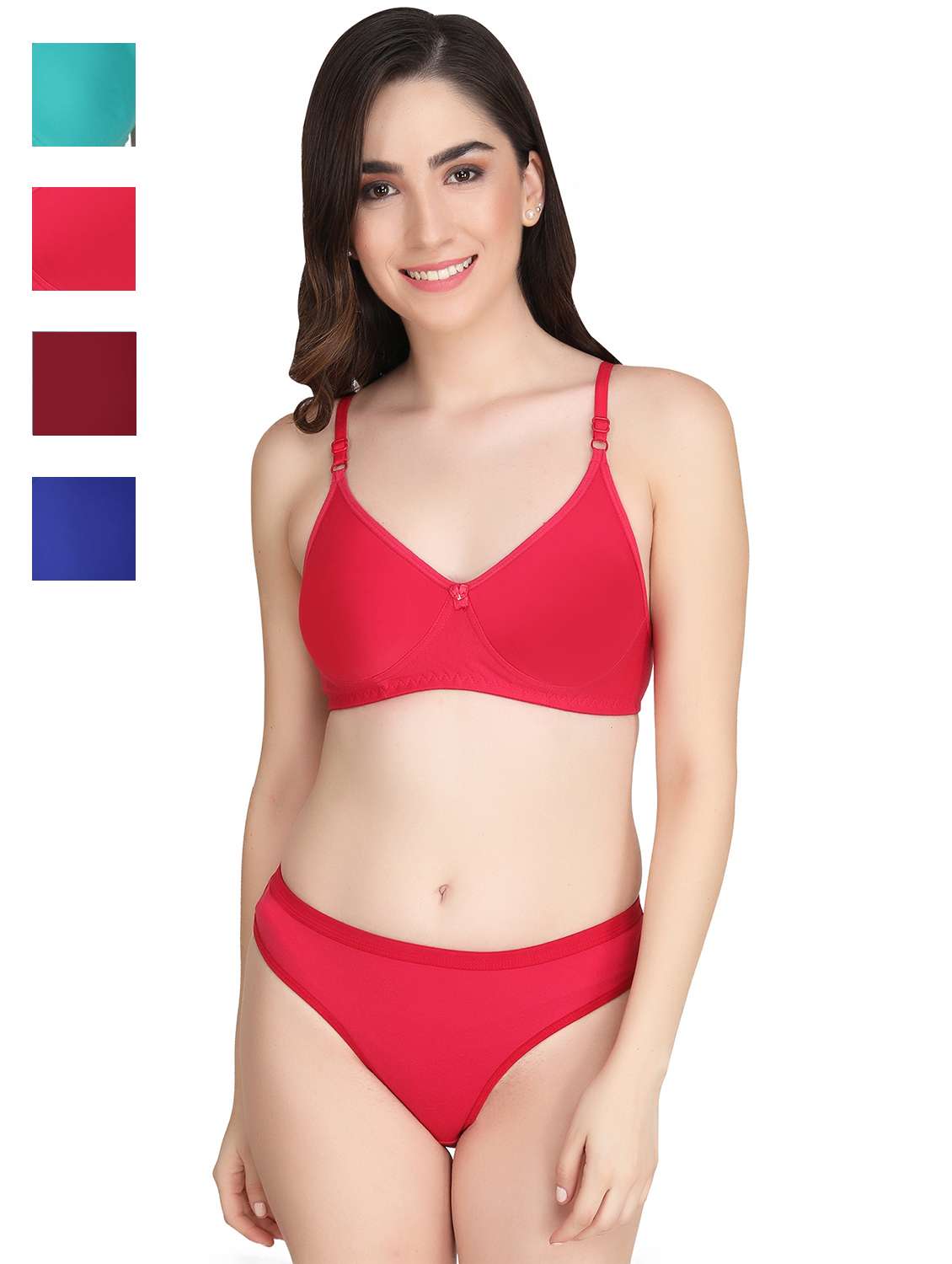 fuchsia cotton blend bras and panty set