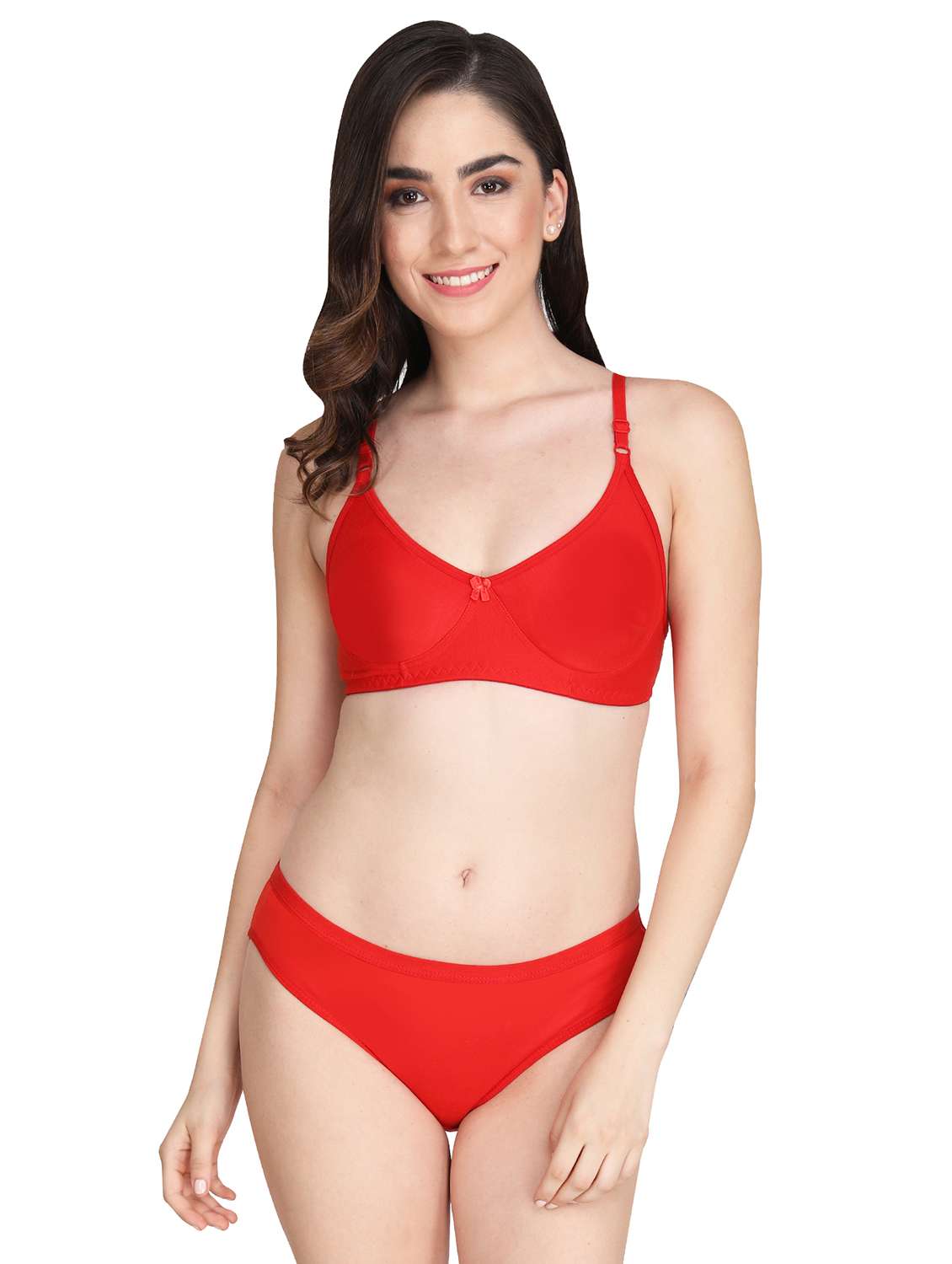 women pack of 4 solid bra and panty set - 22064466 -  Standard Image - 3