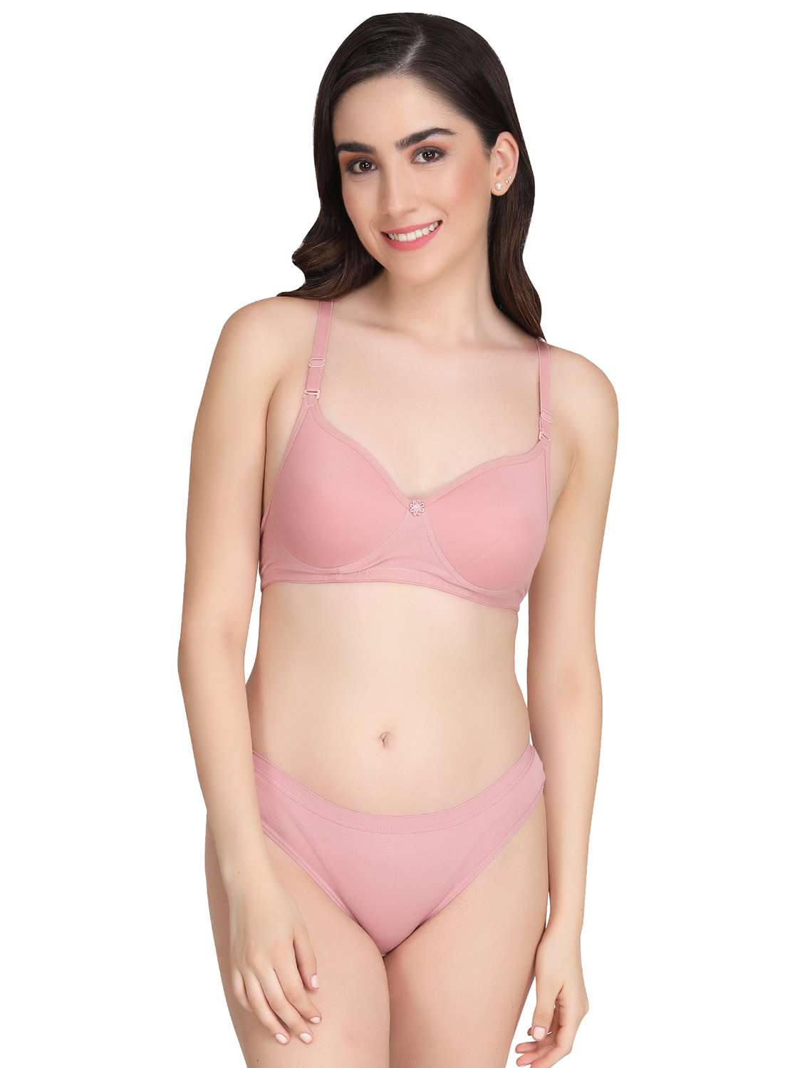 women pack of 3 solid bras and panty set - 22064480 -  Standard Image - 3