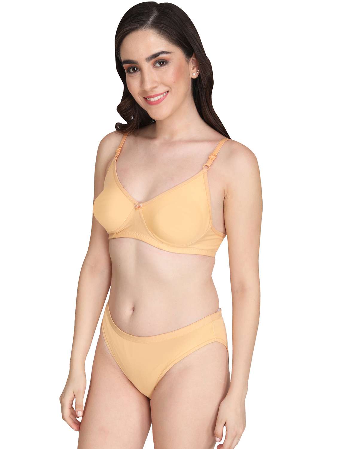 women pack of 2 solid bra and panty set - 22064625 -  Standard Image - 3