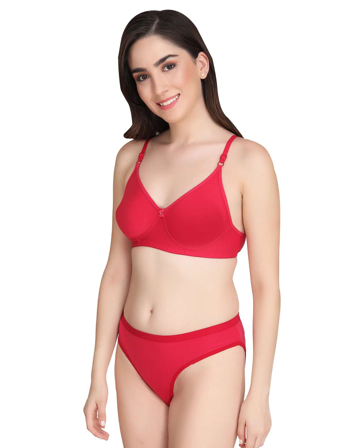 women pack of 2 solid bra and panty set - 22064663 -  Standard Image - 3