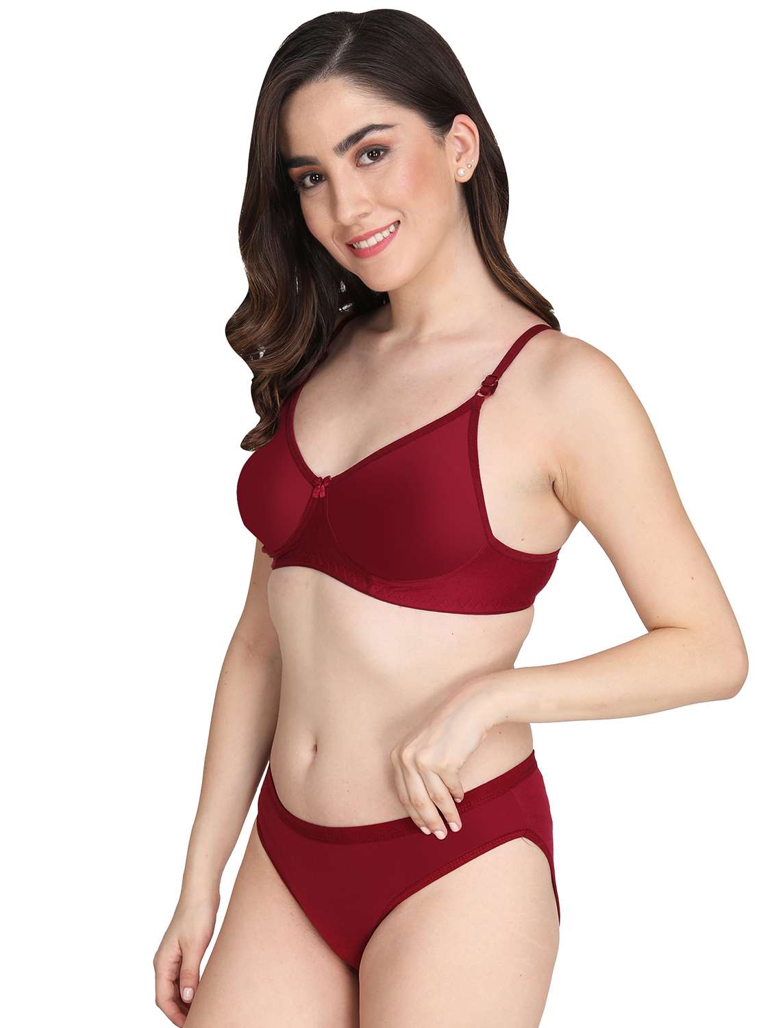 women pack of 2 solid bra and panty set - 22064668 -  Standard Image - 3