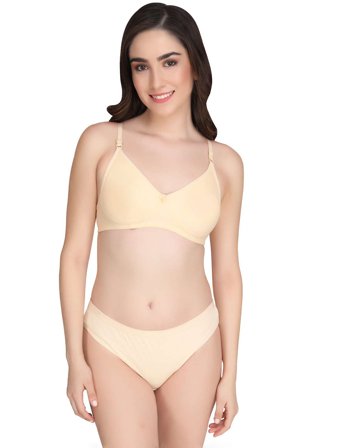 women pack of 6 solid bra and panty set - 22064770 -  Standard Image - 3