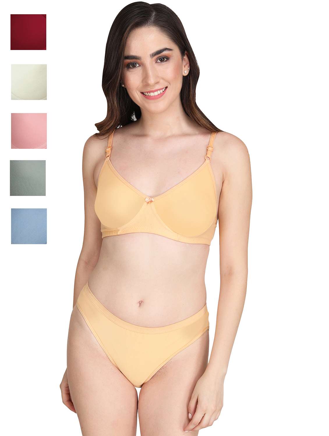 maroon cotton bras and panty set