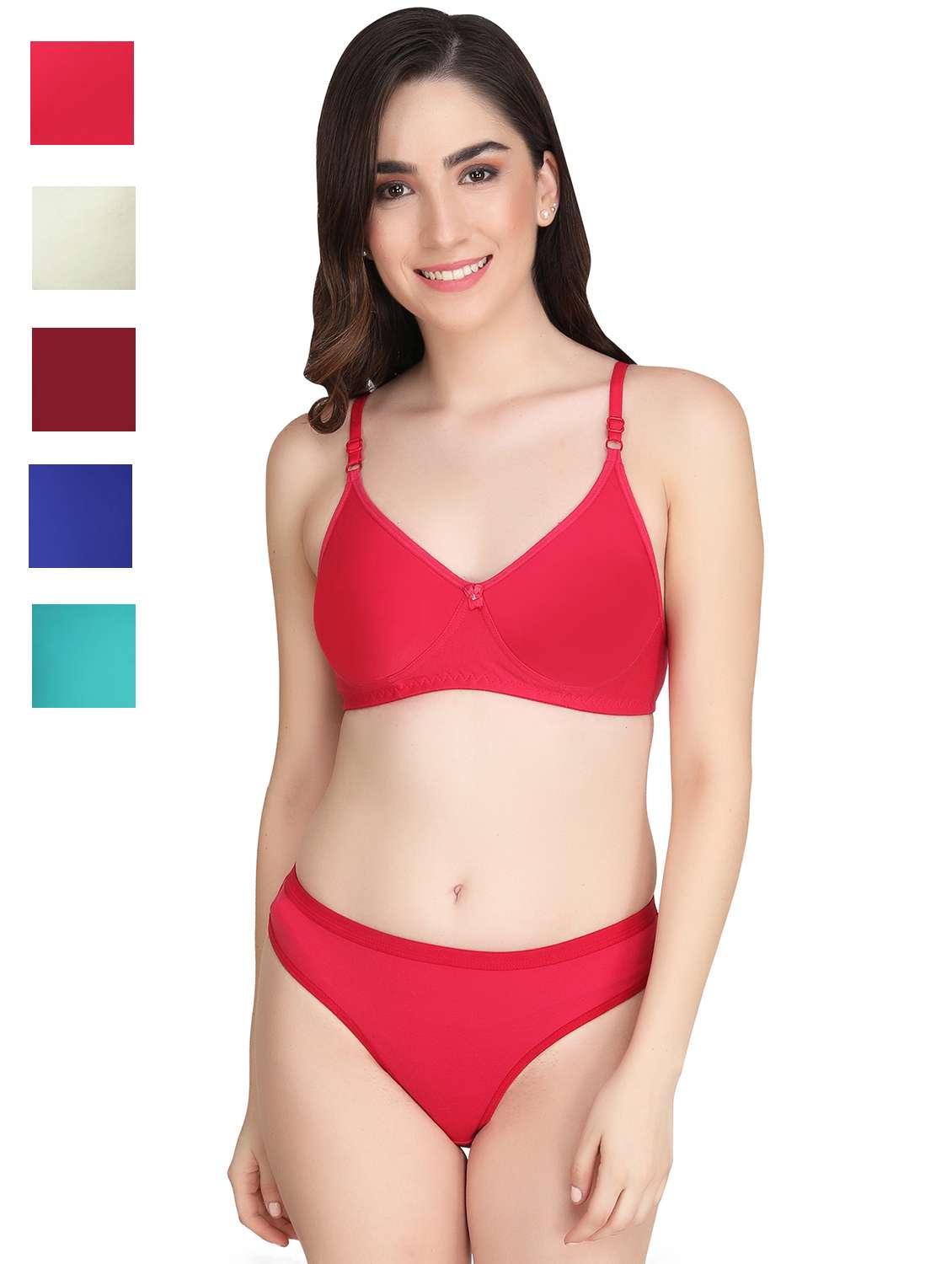 fuchsia cotton bras and panty set