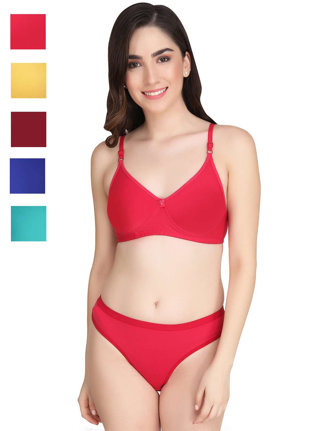 fuchsia cotton bras and panty set