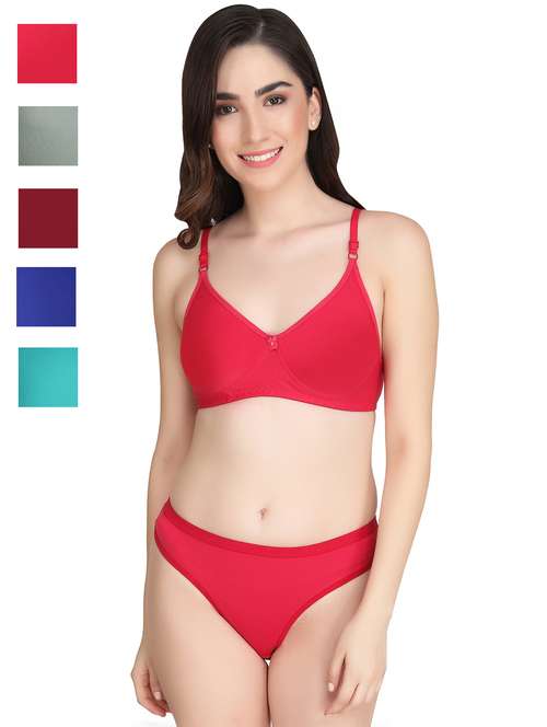 fuchsia cotton bras and panty set - 22064845 -  Standard Image - 0