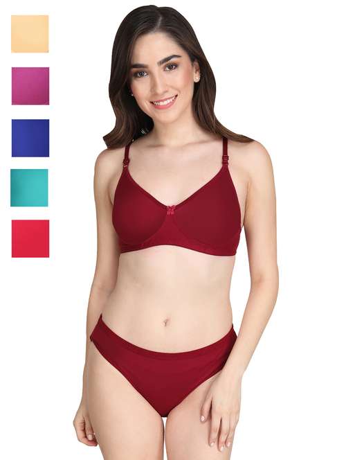 gold cotton bras and panty set - 22064848 -  Standard Image - 0