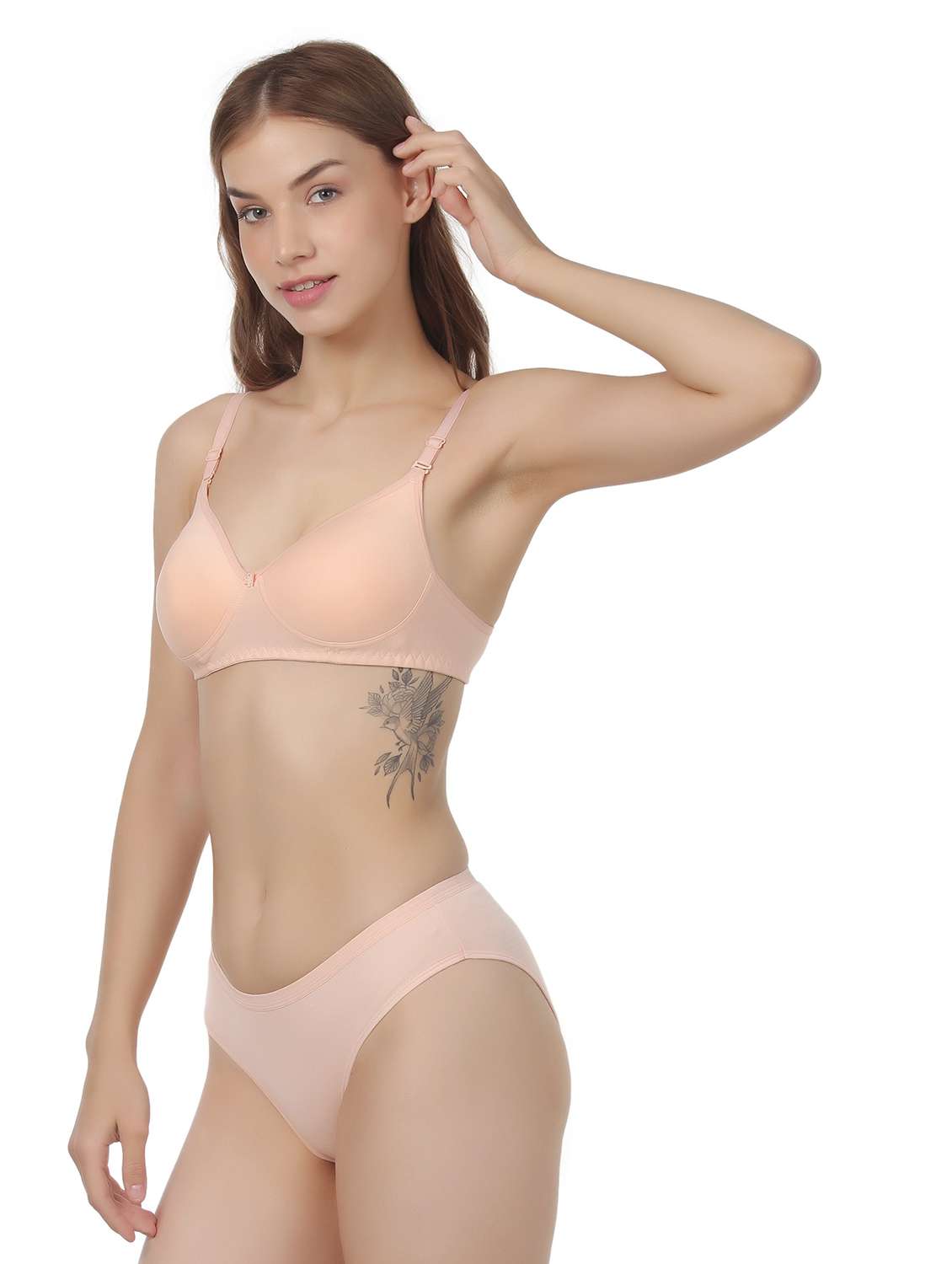 women pack of 3 solid bra and panty set - 22065002 -  Standard Image - 3