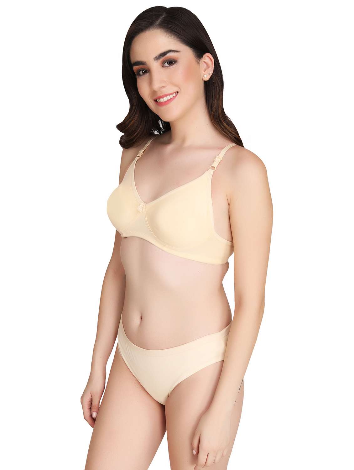 women pack of 3 solid bra and panty set - 22065085 -  Standard Image - 3