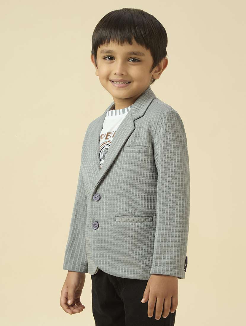 boys solid long sleeve blazer with printed t-shirt - 22065400 -  Standard Image - 3