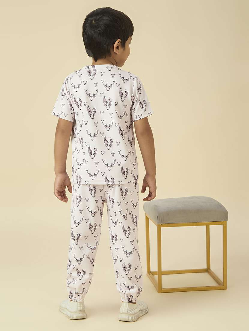 boys printed t-shirt and jogger co-ord set - 22065403 - Standard Image - 3