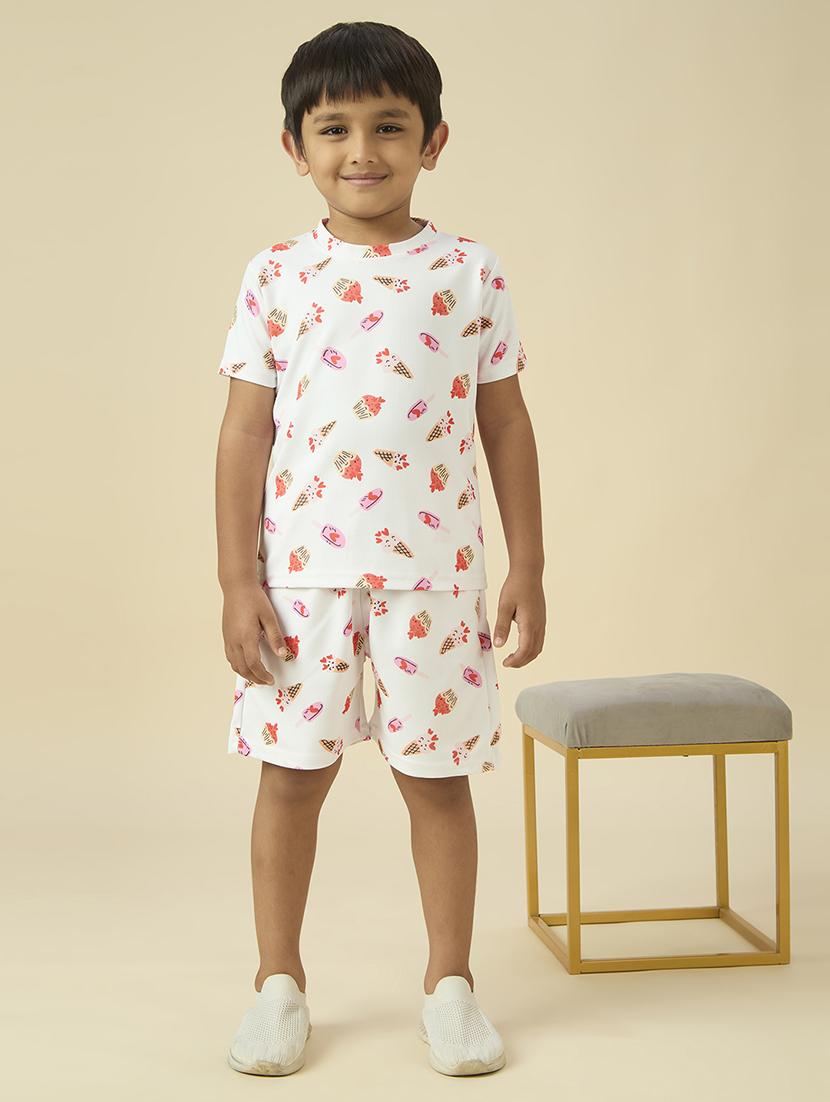 boys printed t-shirt and shorts co-ord set - 22065407 - Zoom Image - 0